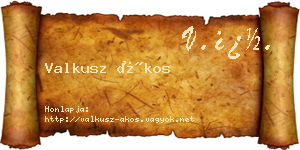 Valkusz Ákos névjegykártya