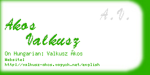 akos valkusz business card